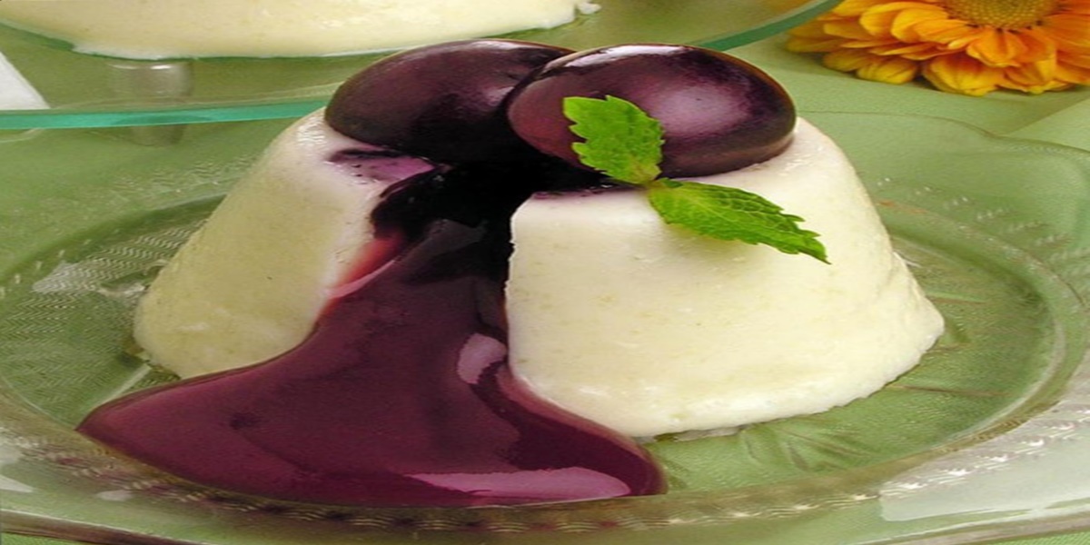receita de mousse de coco com recheio de calda de vinho