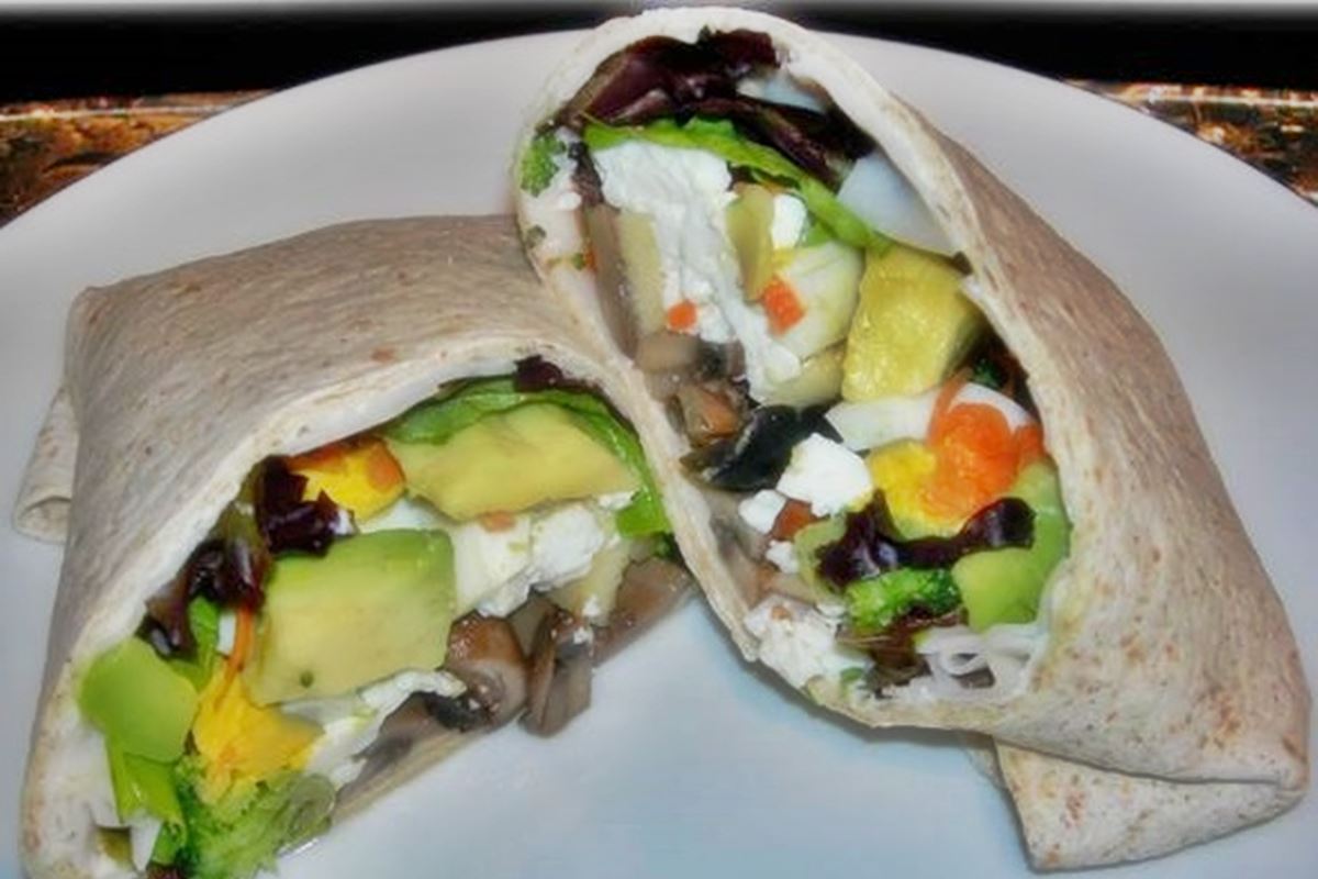 Receita de Wrap de Cogumelos e Abacate FIT